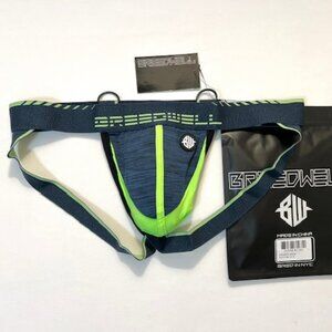 BREEDWELL Size M Cockpit Athletic Supporter / Jockstrap-Navy/Lime Green/Black